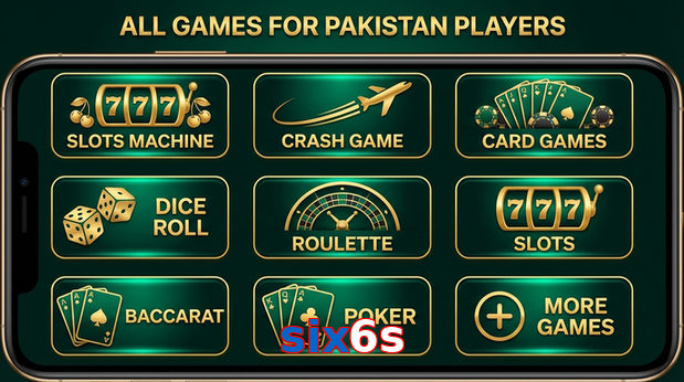 Main screen of Six6s games page for PK players